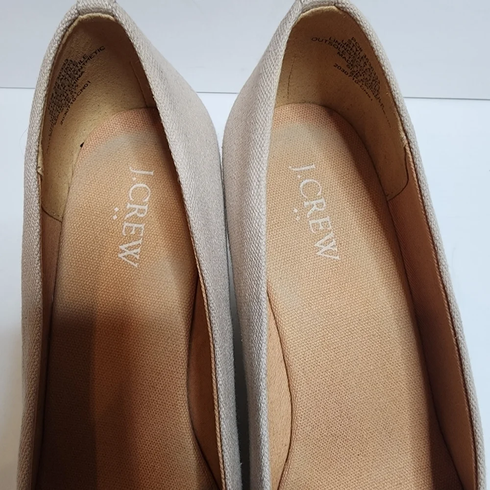 J. Crew Canvas espadrille wedges in Flax. Women's size‎ 8.5.